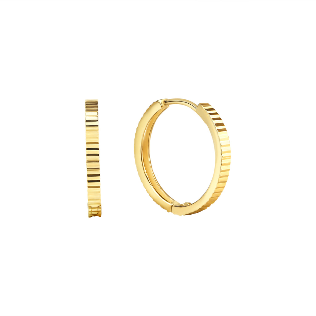 375 Gelbgold Simple Finish Ohrringe