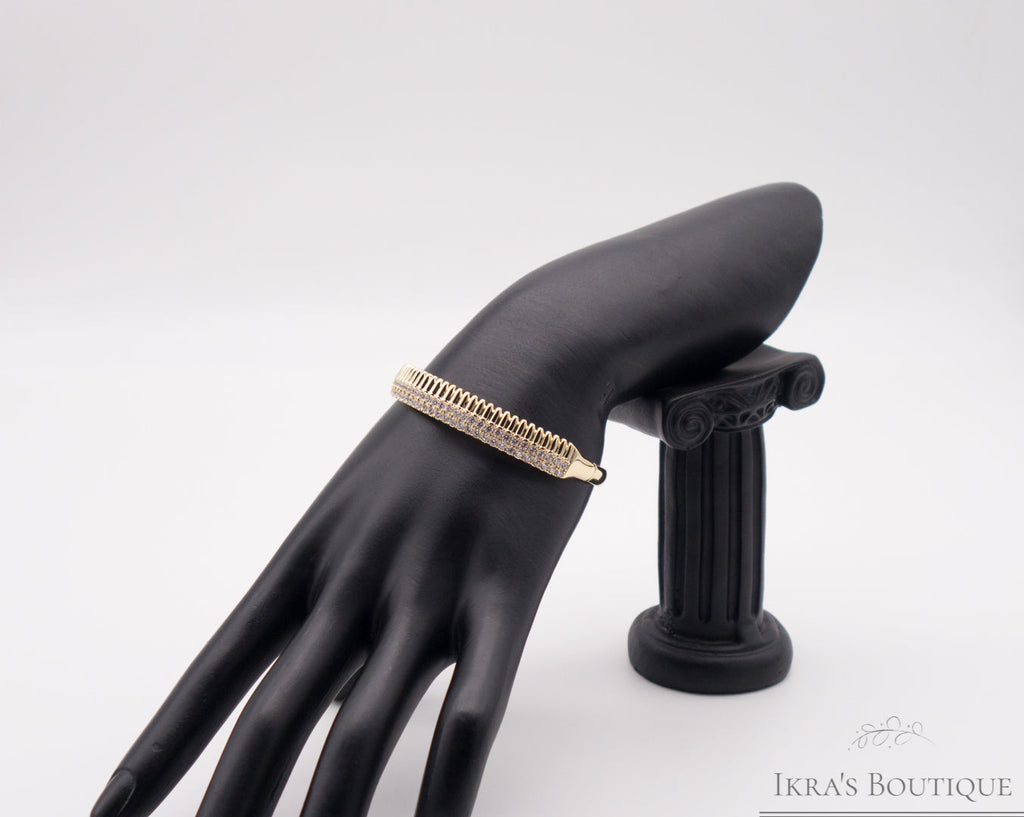Gold Ummanteltes Double Zirkonia Line Armband