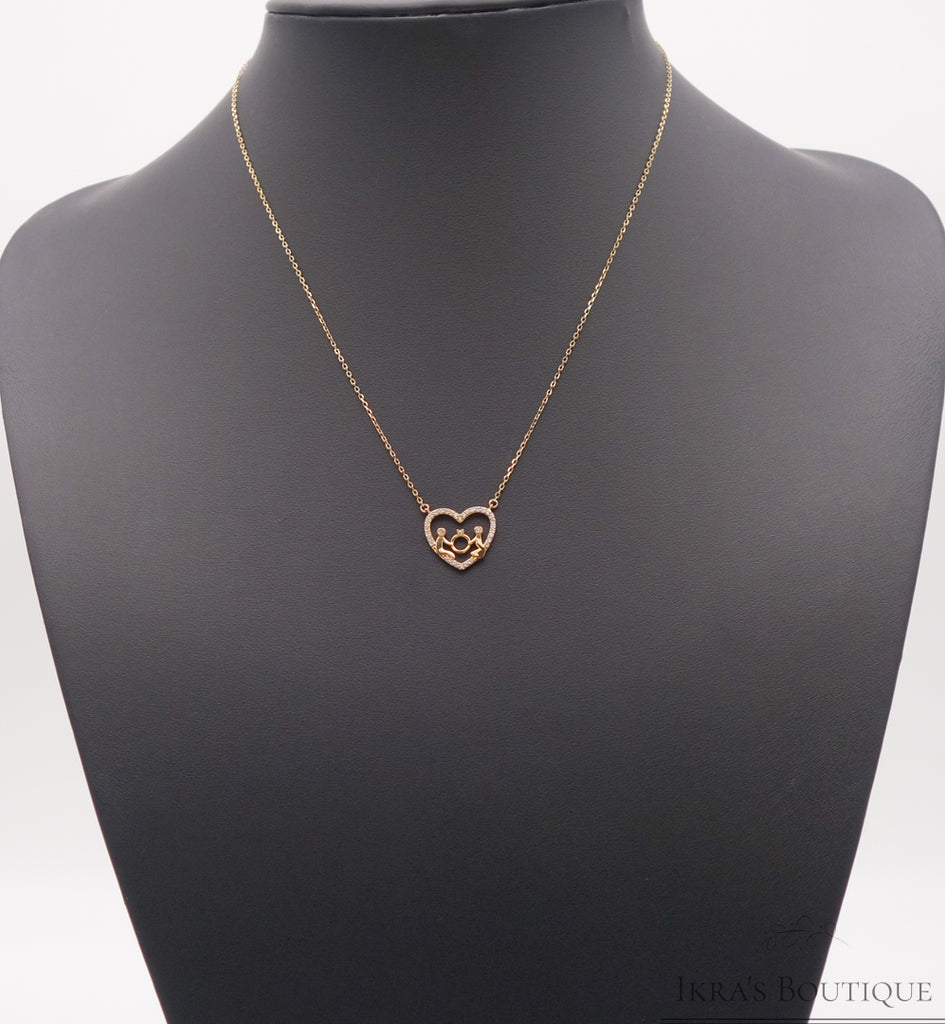 Gold ummantelte Ring Love Halskette