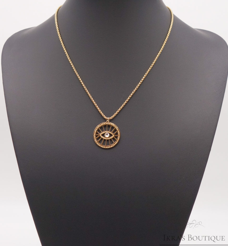 Gold ummantelte Zirkonia Eye Halskette