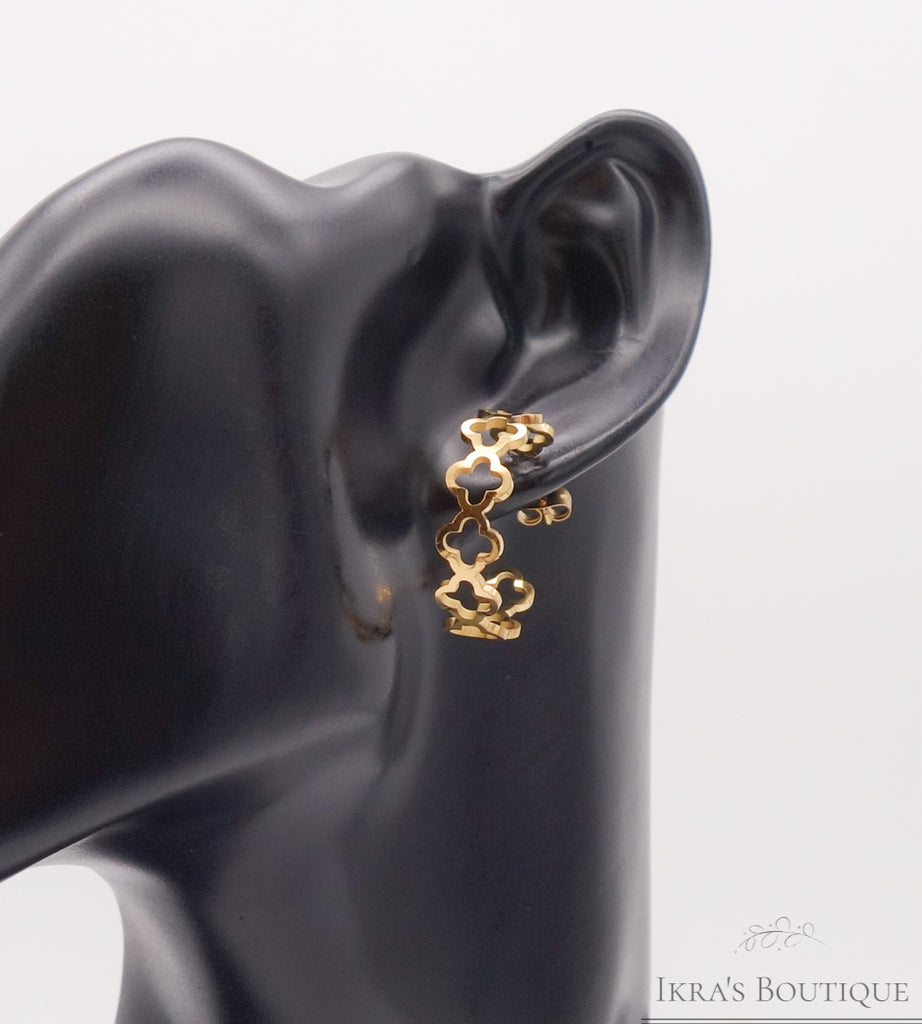 Gold ummantelte Clover Ohrringe