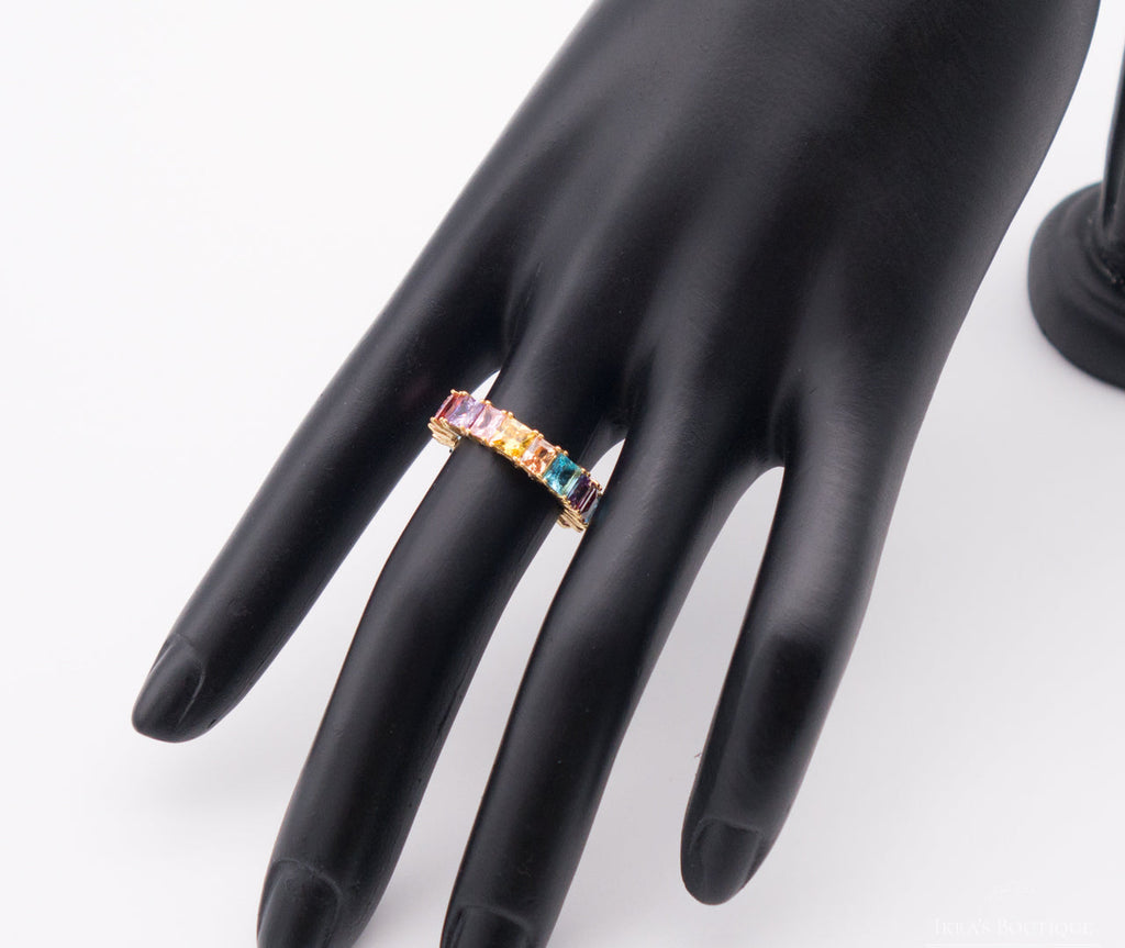 Gold ummantelter Rainbow Zirkonia Ring