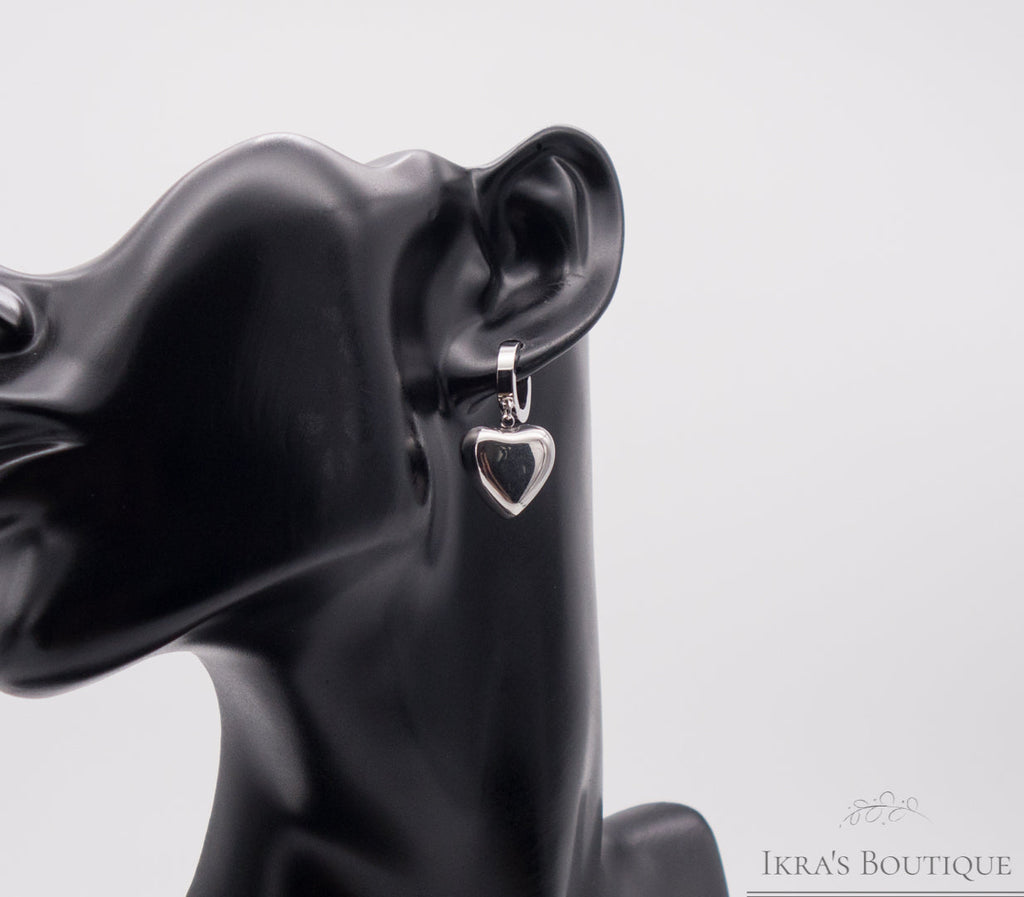 Gold ummantelte Silver Heart Ohrringe