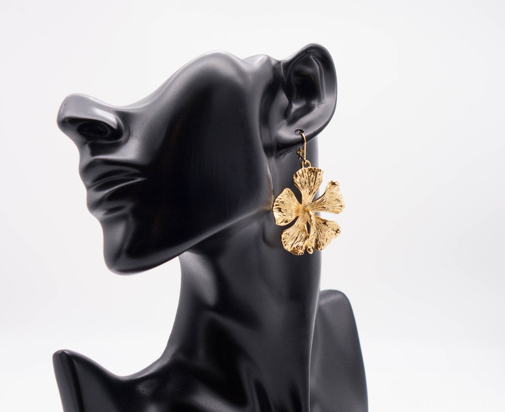 Gold ummantelte Big Clover Ohrringe - Ikra's Boutique