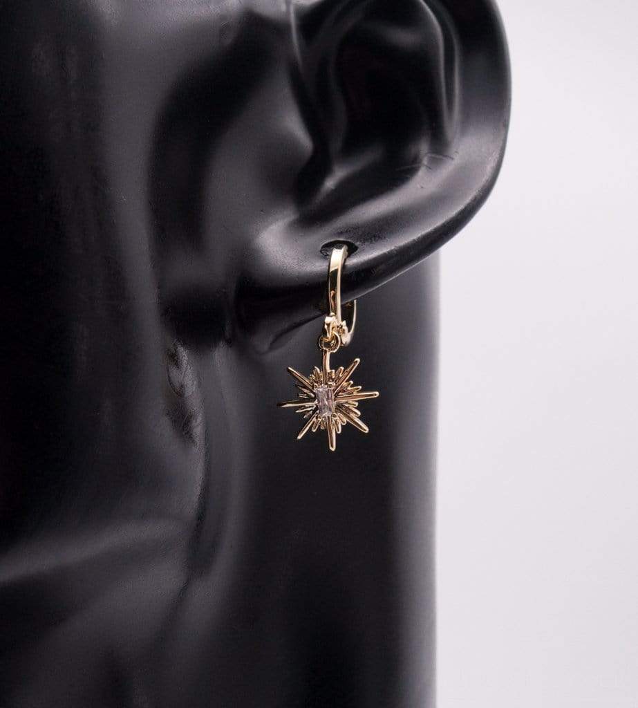 Gold ummantelte Polarstern Zirkonia Ohrringe - Ikra's Boutique