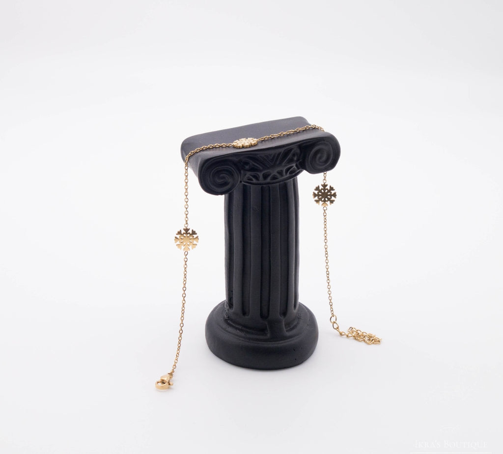 Gold ummantelte Snowflake Fußkette - Ikra's Boutique