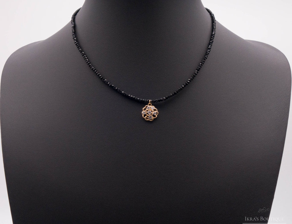 Gold ummantelte Zirkonia Rose Halskette - Ikra's Boutique