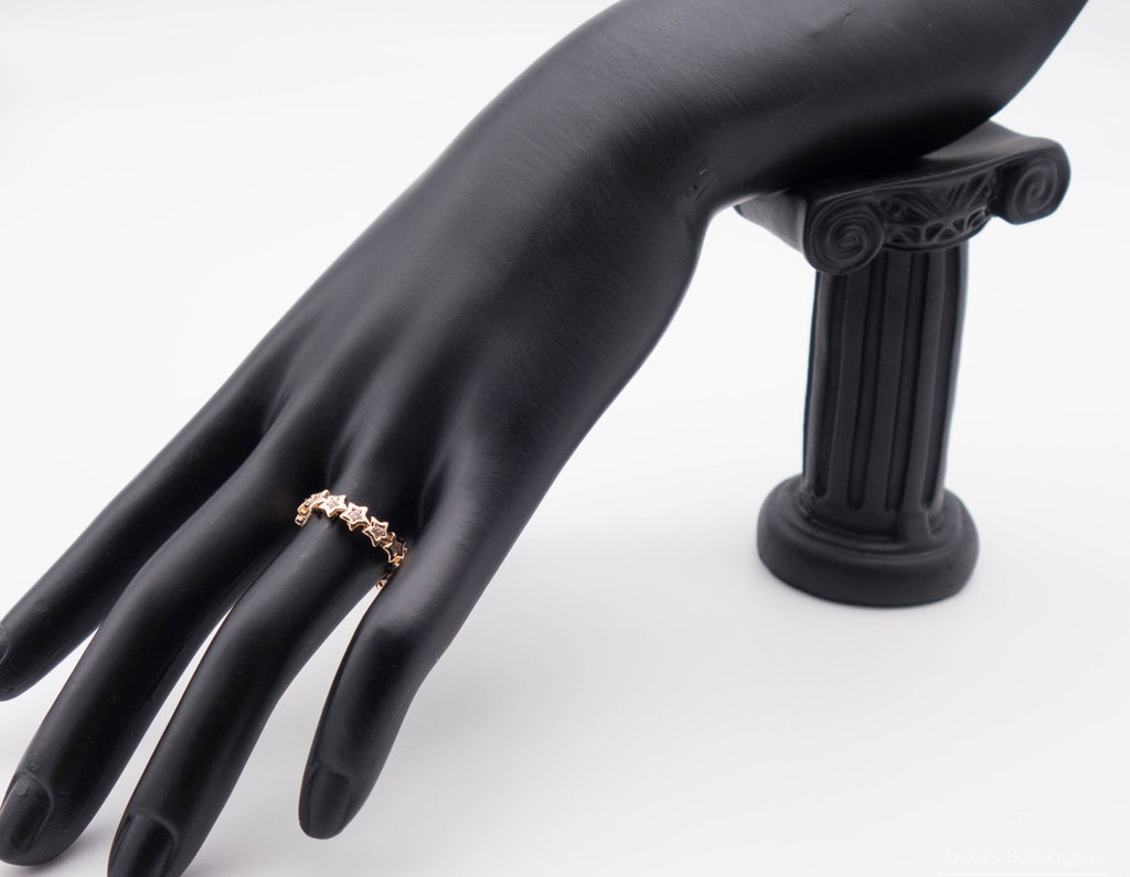 Gold ummantelter Full Round Zirkonia Star Ring - Ikra's Boutique