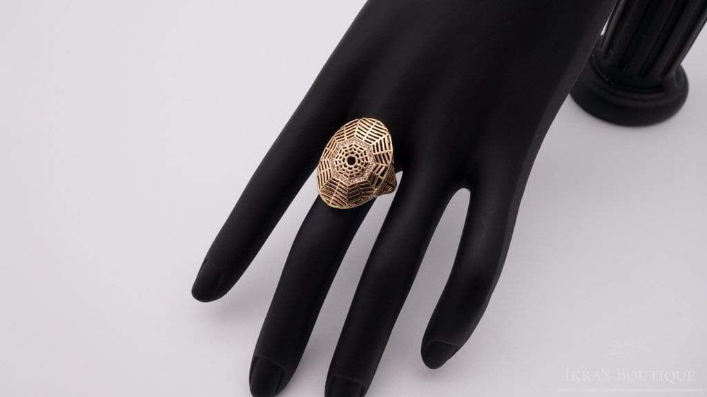 Gold ummantelter Spider Web Ring - Ikra's Boutique