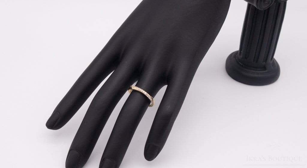 Gold ummantelter Surrounding Diamonds Ring - Ikra's Boutique