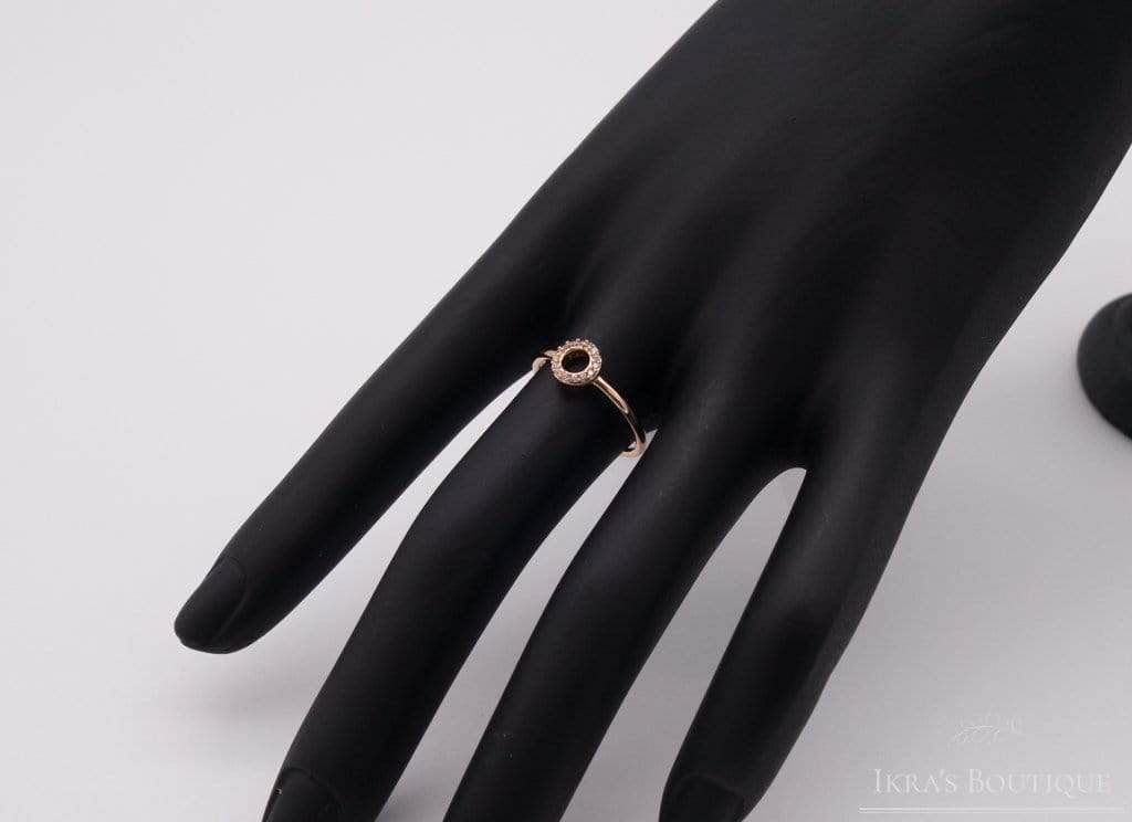 Gold ummantelter Zirkonia Circle Ring - Ikra's Boutique