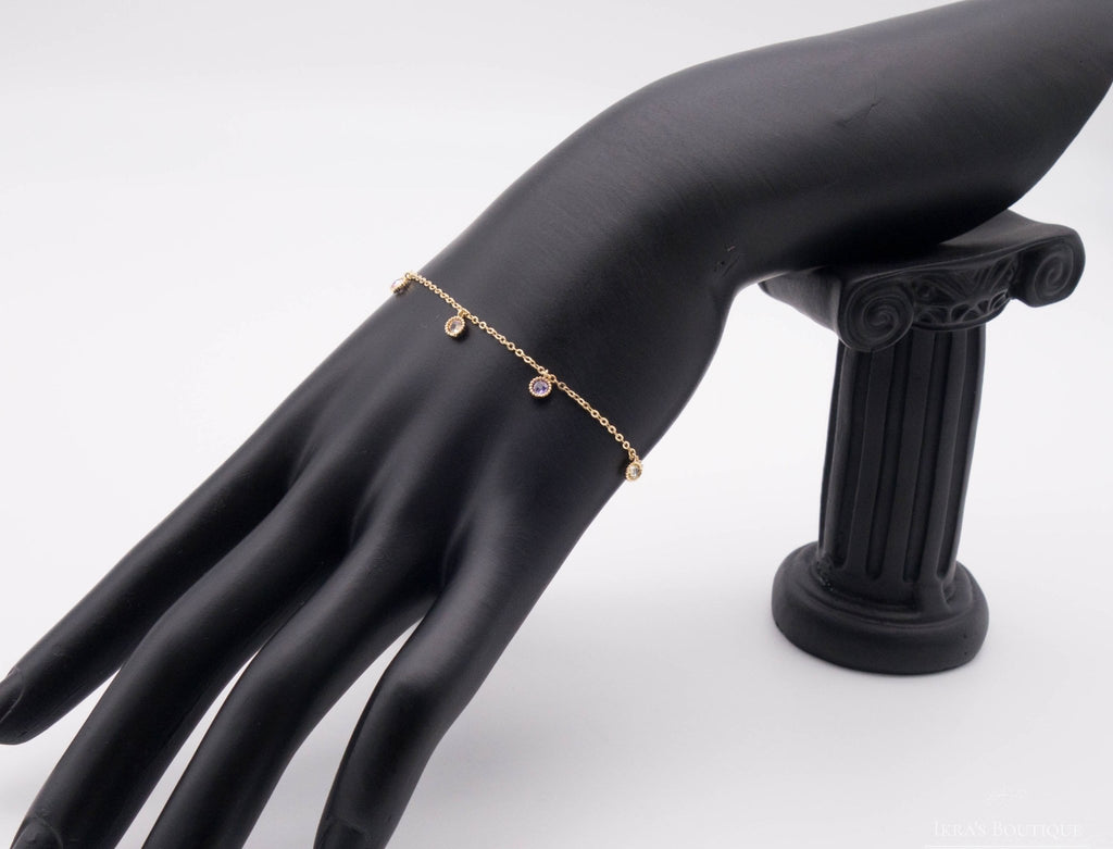 Gold Ummanteltes Rainbow Zirkonia Armband - Ikra's Boutique