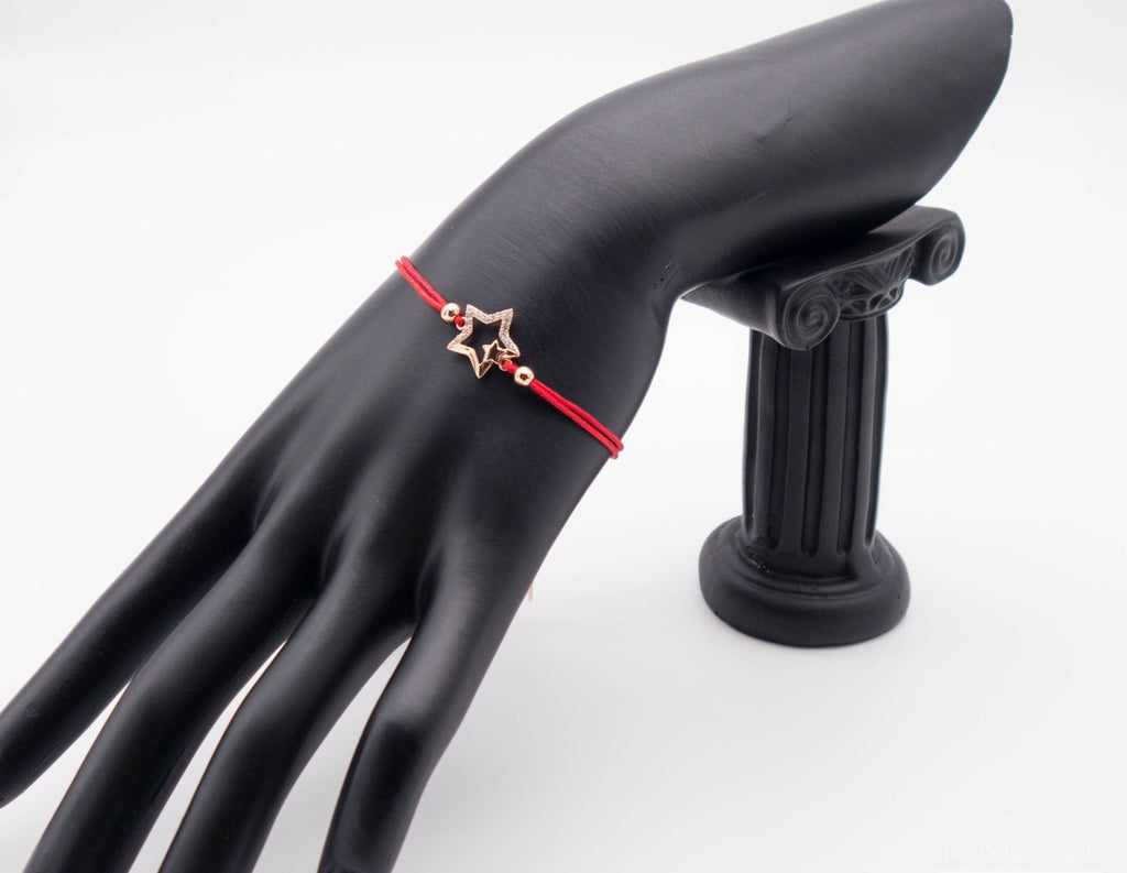 Gold Ummanteltes Red Star Zirkonia Armband - Ikra's Boutique
