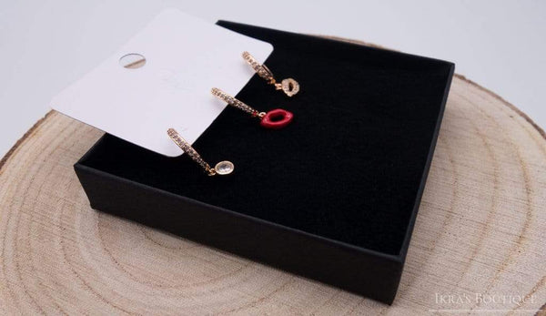 Triple Ohrring Set Zirkonia Kiss - Ikra's Boutique